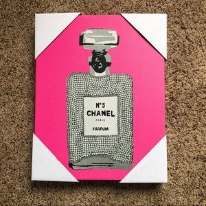 COCO CHANEL N°5 Paris Fragrance Print Pink RARE